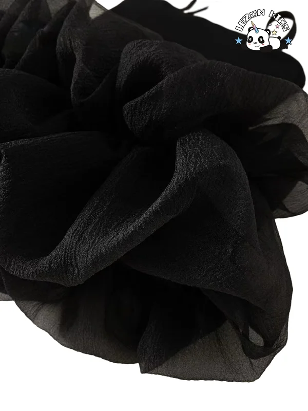 LEZONKIDS - Explosive New Product Beautiful Black Spaghetti Strap Soft Tulle Latest Children Dress Designs